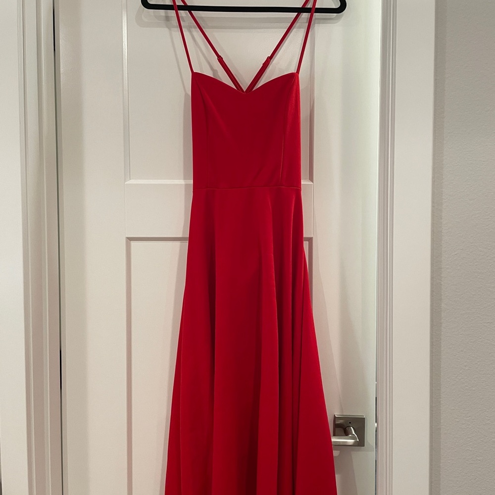 SHEIN Red Bow Back Dress